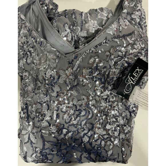 Alex Evenings Women's Long Mother of The Bride Sequin Dress with Cold Shoulder - Picture 6 of 6